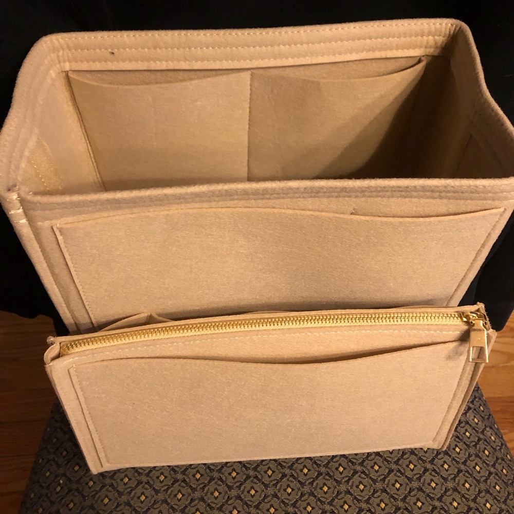 Purse tote LARGE insert shaper+zip case speedy MM